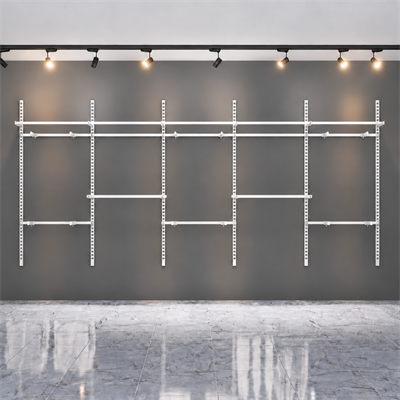 Mağaza Raf Sistemi, Askılık Sistemi, Butik Rafı, Mağaza Stand, Giyinme Odası-305x200 Cm
