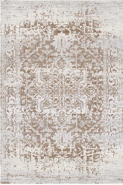 Vintage Etnik Desenli Bej Vizon Kilim Halı – Salon Oturma Odası Modern Eskitme Görünüm 2244