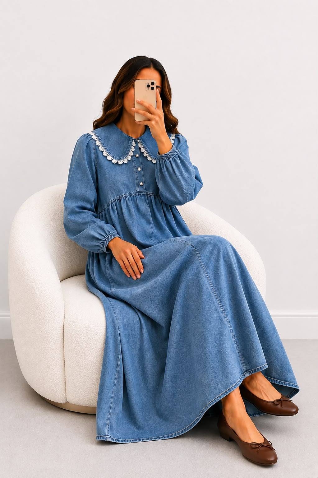 Denim Kot Elbise