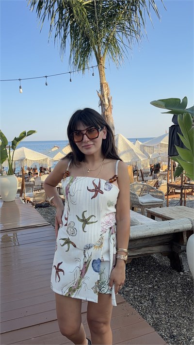 Korse Model Şort Etek Takım - Bej