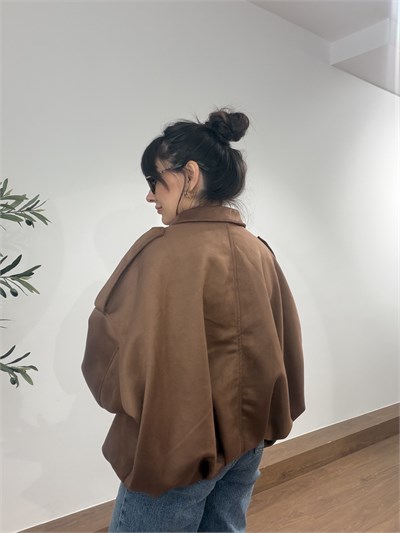 Süet Bomber Ceket Taba