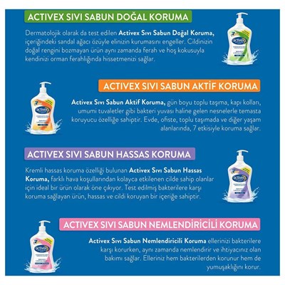 Activex Antibakteriyel Aktif Koruma Sıvı Sabun 1 lt
