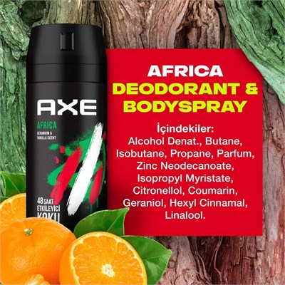 Axe Africa 150 ml Erkek Sprey Deodorant