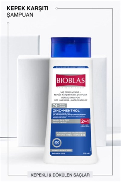 Bioblas Çinko + Mentol 2si 1 Arada 360 ml Arada Kepek Şampuanı