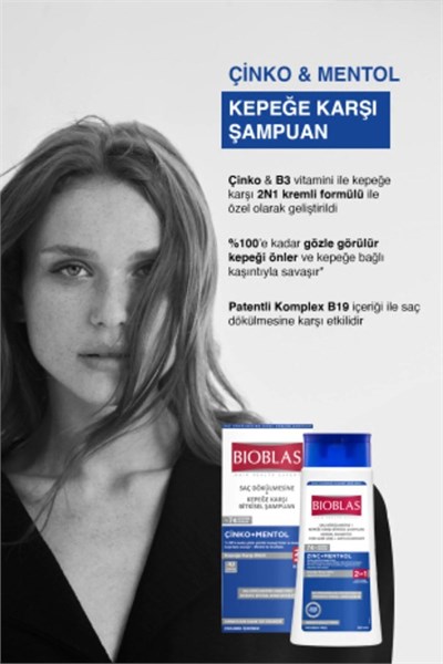 Bioblas Çinko + Mentol 2si 1 Arada 360 ml Arada Kepek Şampuanı