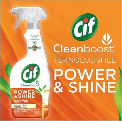 Cif 750 ml Power Shine Mutfak Yağ Çözücü Sprey