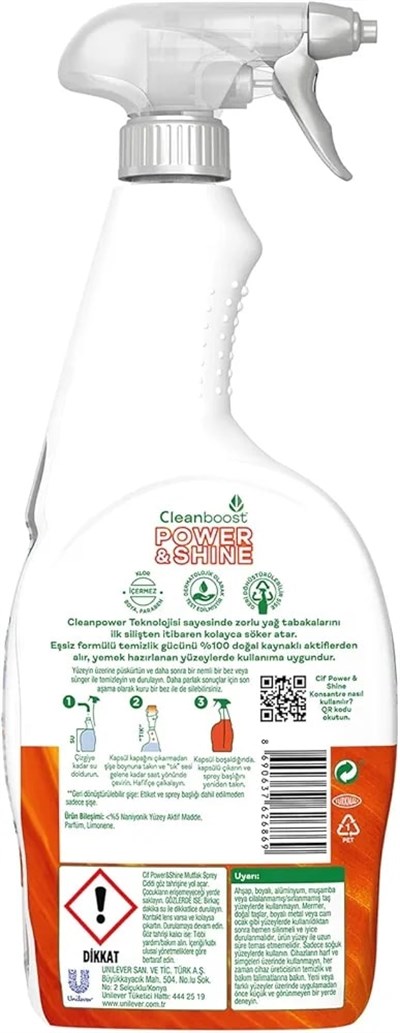 Cif 750 ml Power Shine Mutfak Yağ Çözücü Sprey