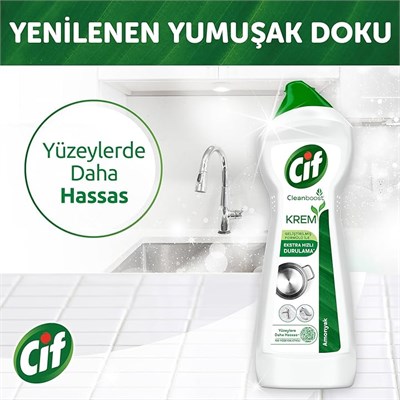 Cif Krem 3x750 ml Temizleyici Amonyaklı