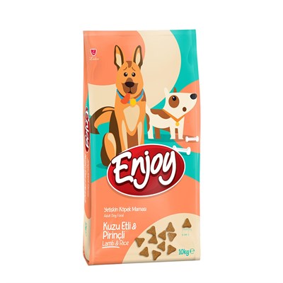 Enjoy Kuzu Etli ve Pirinçli 10 kg Yetişkin Köpek Maması