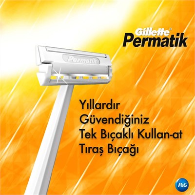 Gillette Permatik Tek Bıçaklı 10 Lu Poşet X 2 Adet