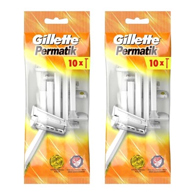Gillette Permatik Tek Bıçaklı 10 Lu Poşet X 2 Adet