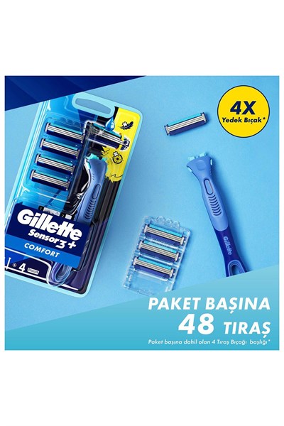 Gillette Sensor3 Plus Tıraş Makinesi  + 4 Adet Yedek Tıraş
Bıçağı