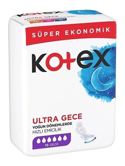 Kotex Ultra Quadro Süper Ekonomik Gece 4x16 Hijyenik Ped