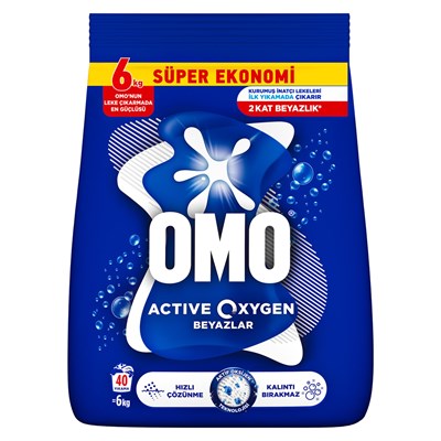Omo Active Oxygen Beyazlar için 6 kg Toz Deterjan