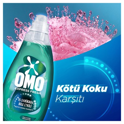 Omo Express Fresh Kötü Koku Karşıtı Beyazlar ve Renkliler için Sıvı Deterjan 1.48 lt