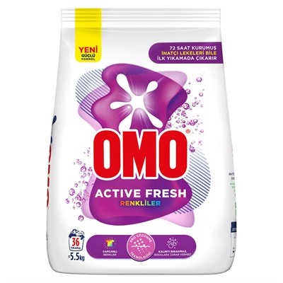 Omo Matik 5,5 kg Active Fresh Renkliler Toz Çamaşır Deterjanı