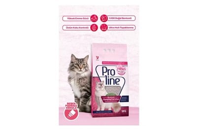 Proline Bentonit Bebek Pudralı Topaklanan 10 lt Kedi Kumu