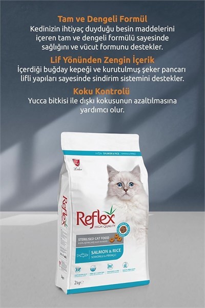 Reflex 2 kg Somonlu Kısırlaştırılmış Kedi Maması