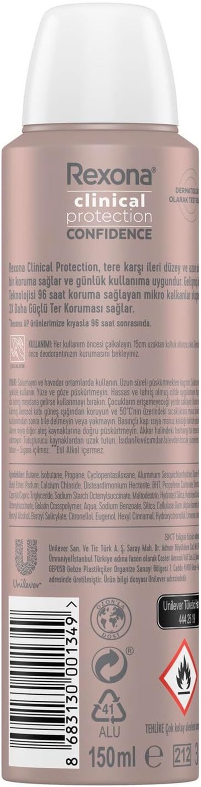 Rexona Clinical Protection Confidence 150 ml Kadın Sprey Deodorant