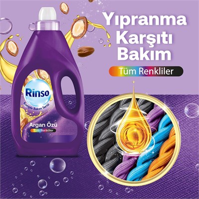 Rinso Argan Özü Renkliler için Sıvı Deterjan 50 Yıkama 3 lt