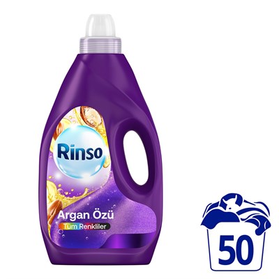 Rinso Argan Özü Renkliler için Sıvı Deterjan 50 Yıkama 3 lt