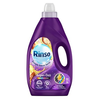 Rinso Argan Özü Renkliler için Sıvı Deterjan 50 Yıkama 3 lt