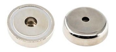 48 mm Neodyum Düz Delikli Pot Mıknatıs - Vidalanabilir Pot-b Mıknatıs