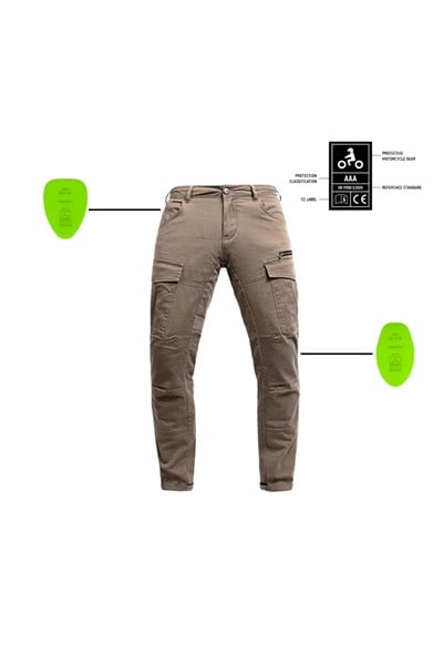 Unisex Bej Jeans Motosiklet Pantolonu John Doe Kevlar Jdc5004