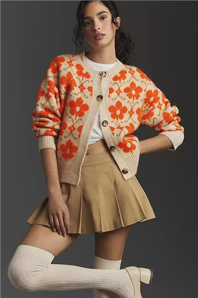 ANTROPOLOGİE FLORAL TURUNCU HIRKA 