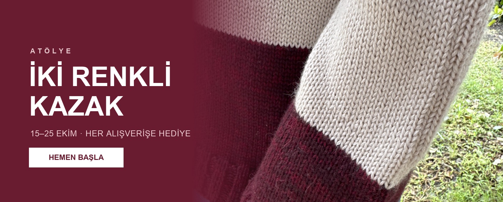 Atolye Iki Renkli Kazak - 15-25 Ekim her alisverise hediye