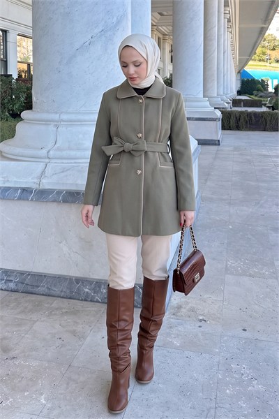 Dikey Cepli Kaşe Kaban - ÇAĞLA
