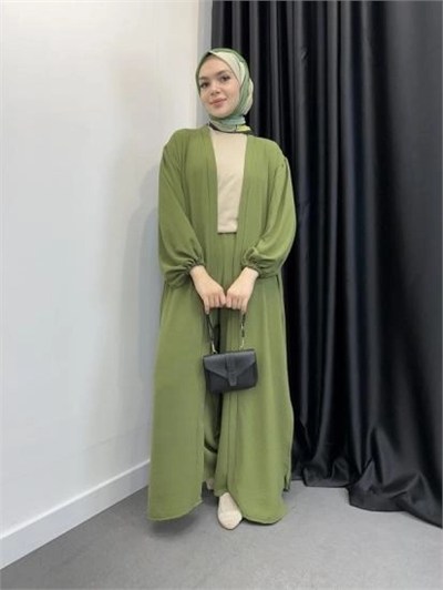 2’ Lİ AYROBİN YIRTMAÇLI ABAYA TAKIM