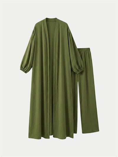 2’ Lİ AYROBİN YIRTMAÇLI ABAYA TAKIM