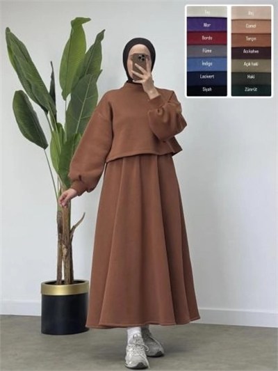 2Lİ KIŞLIK CROP ETEK TAKIM