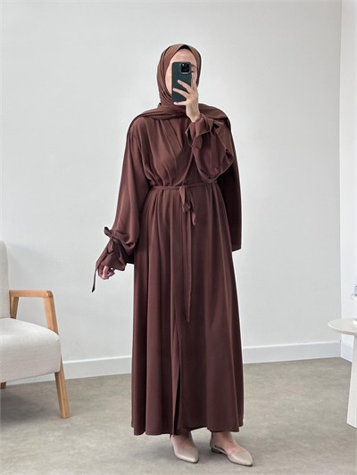2’Lİ KOL UCU İPLİ ABAYA TAKIM / İÇLİKLİ