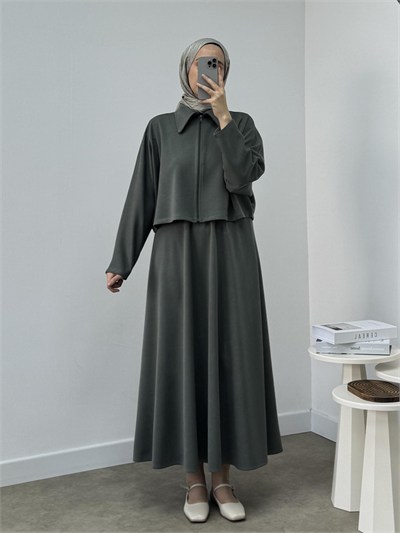 2Lİ OYSHO FERMUARLI CROP ETEK TAKIM