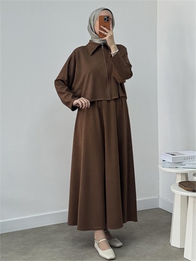 2Lİ OYSHO FERMUARLI CROP ETEK TAKIM