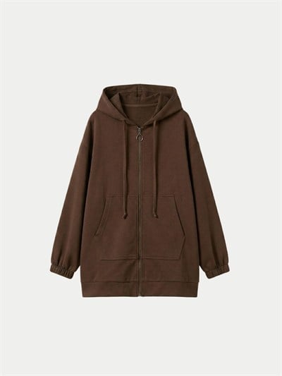 İKİ İP FERMUARLI SWEAT HIRKA