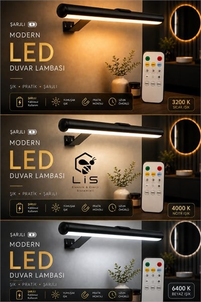 CT-2465 Şarjlı Kumandalı Aplik 3 Renk