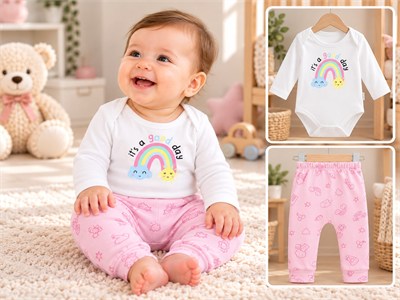 GÖKKUŞAĞI BASKILI ÇITÇIT BADİLİ BEBEK TAKIMI