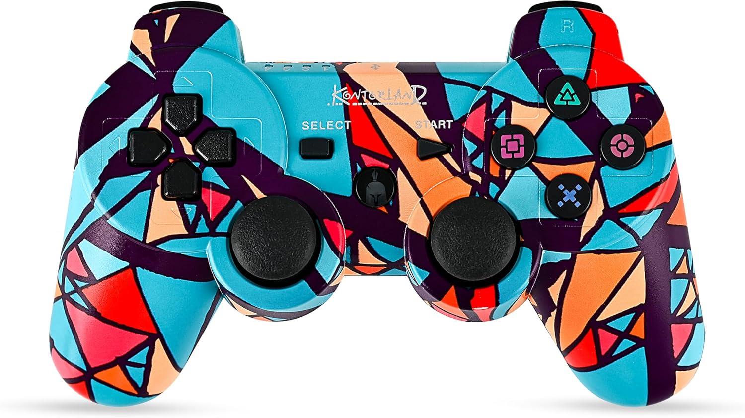 Playstation 3 Konsol ve AksesuarKontorland Ps3 Oyun Kolu - Konsol Kulübü Kontorland PS3 Uyumlu Titreşimli Kablosuz Oyun Kolu GamePad Mozaik