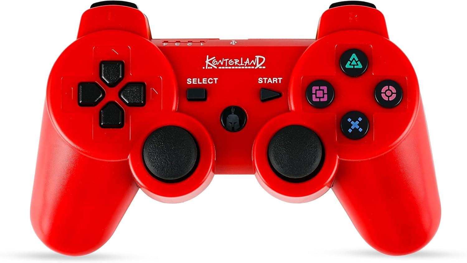 Playstation 3 Konsol ve AksesuarKontorland Ps3 Oyun Kolu - Konsol Kulübü Kontorland PS3 Uyumlu Titreşimli Kablosuz Oyun Kolu GamePad Kırmızı