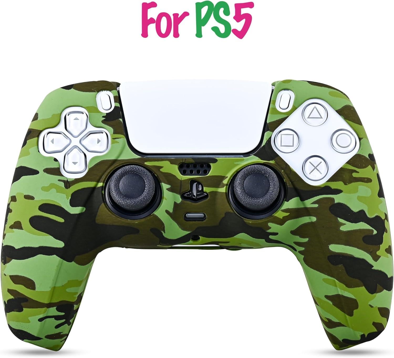 Ps5 AksesuarlarıKontorland Ps5 Silikon Kılıf  - Konsol Kulübü Kontorland PS5 Gamepad Uyumlu Silikon Kılıf Color Chaos ( Green Camo)