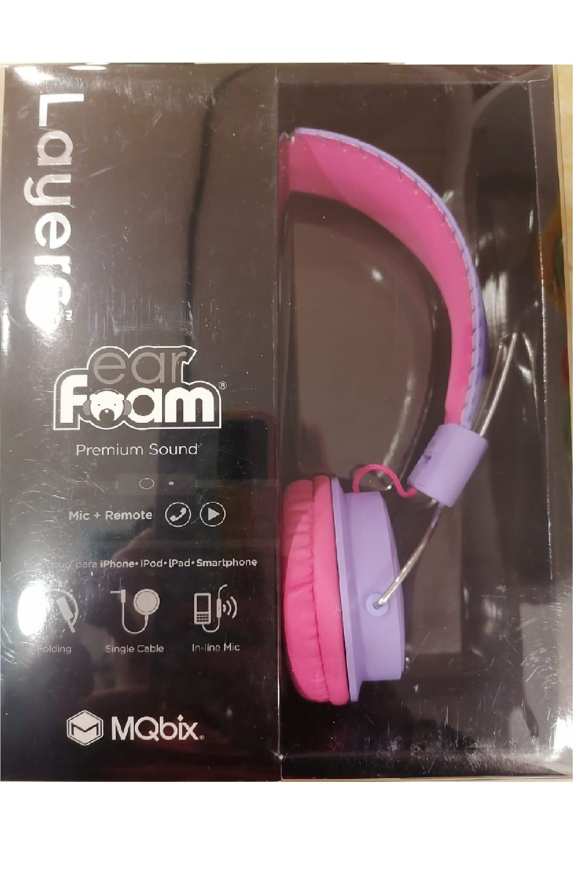 MQbix Mikrofonlu Kulaküstü Kulaklık pembe/mor
