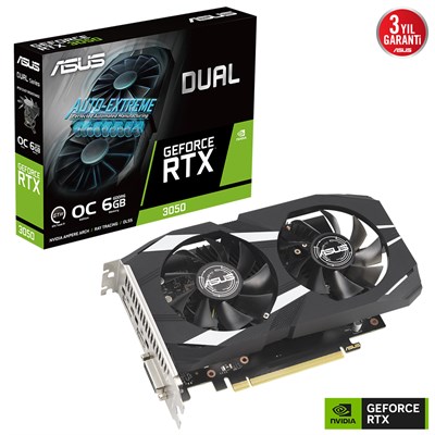 ASUS DUAL-RTX3050-O6G RTX3050 6GB GDDR6 DVI-D/HDMI/DP PCI-E 4.0