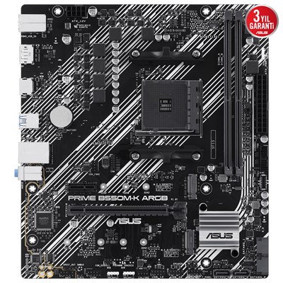 ASUS PRIME B550M-K ARGB B550 2xDDR4 DP/HDMI 2xM.2 AM4 ANAKART