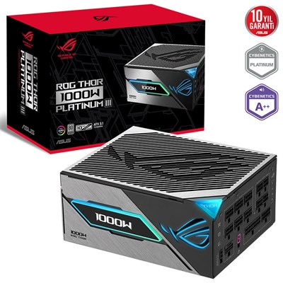 ASUS ROG-THOR-1000P3 1000W 80+ PLATINUM MANYETİK OLED EKRAN POWER SUPPLY PCI-E 5.0