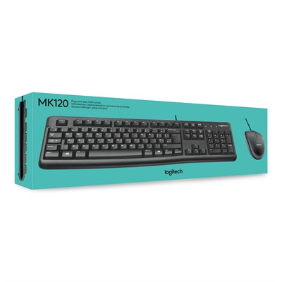 LOGITECH MK120 TÜRKÇE KABLOLU USB STANDART SİYAH 920-002560 Q KLAVYE MOUSE