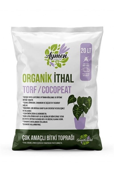 20 Litre Ithal Torf Cocopeat Ponza Özel Karışım Saksı Harcı Çiçek Ve Bitki Toprağı - Kokopit