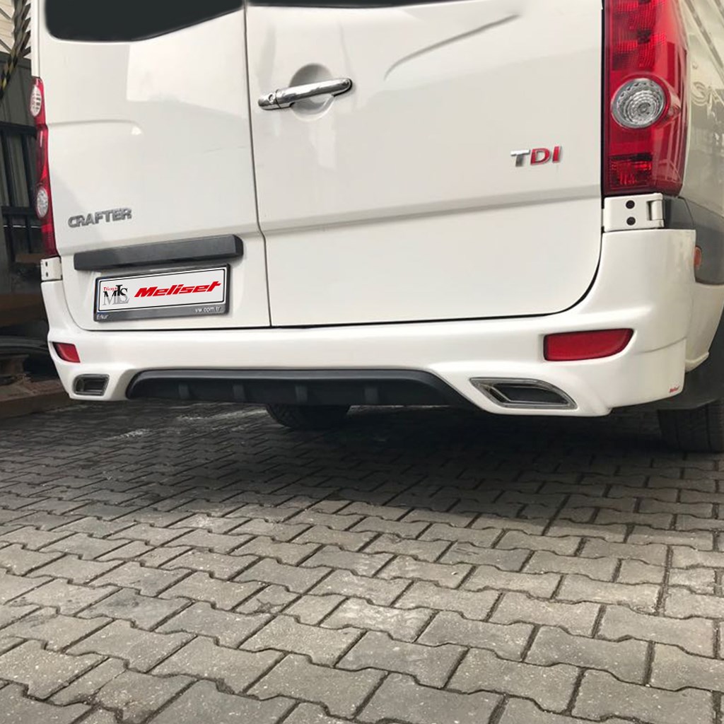 Volkwagen Crafter Çift Egzoz Arka Tampon Geçme 2012-2017 Yılı ve Arasına Uyumludur